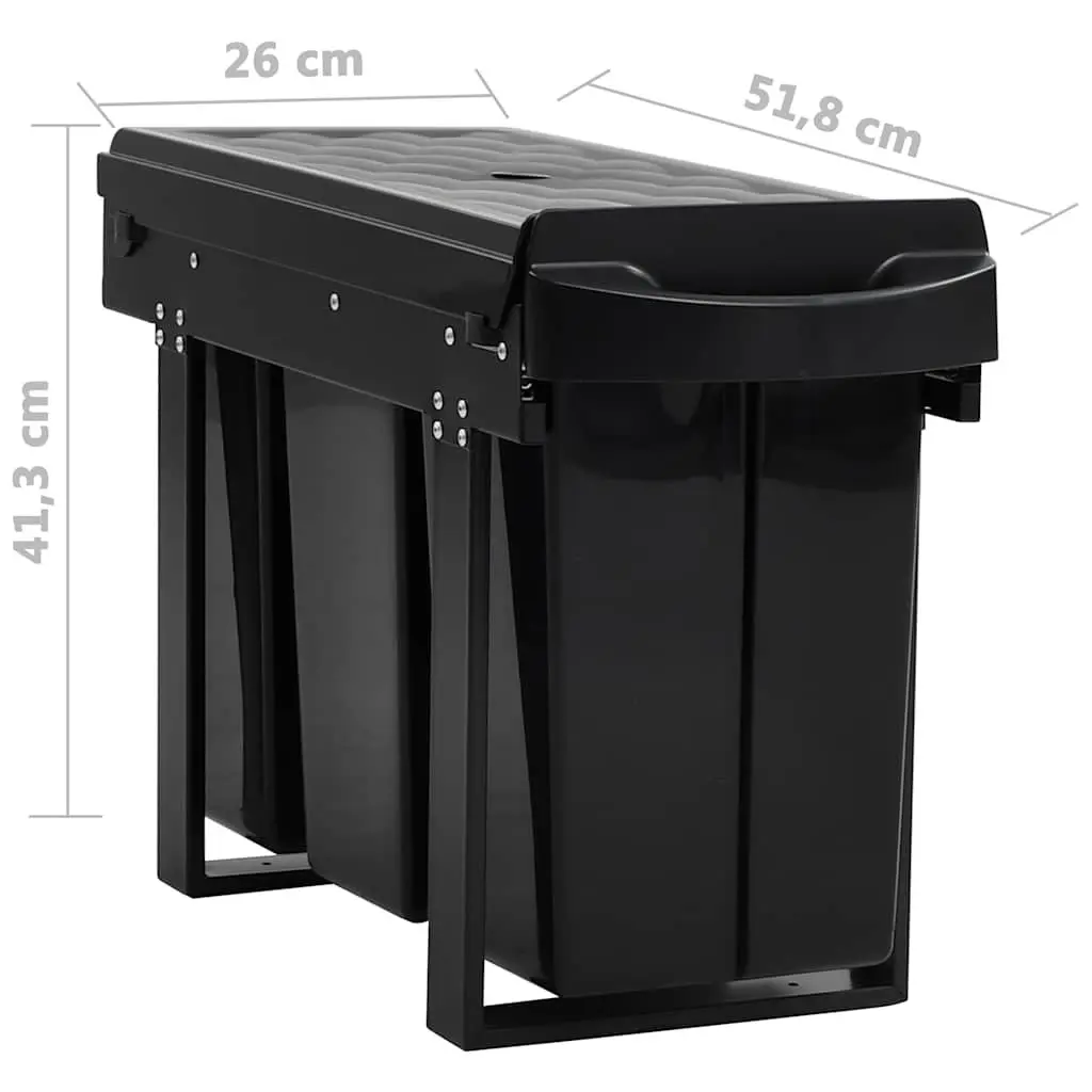 Kitchen Pull-out Waste Bin Soft-Close 36L Cupboard Rubbish Organiser Recycling