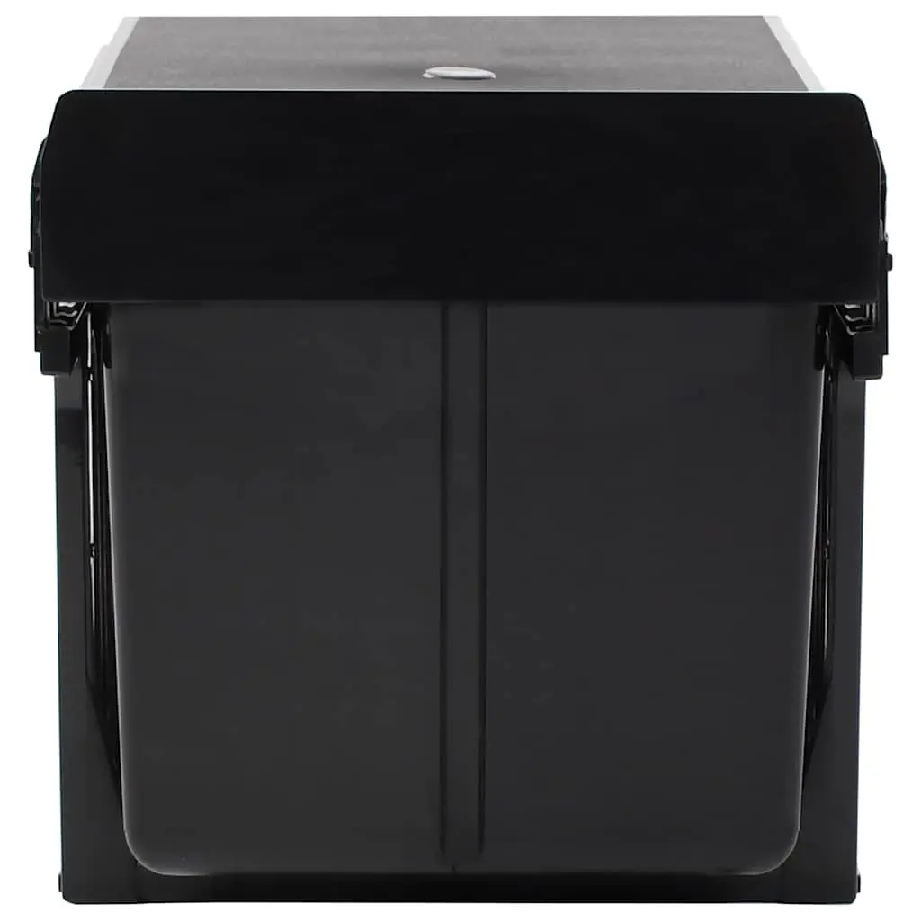 Pull-out Kitchen Bin 48L Soft-Close Black Waste Recycling Three Bins
