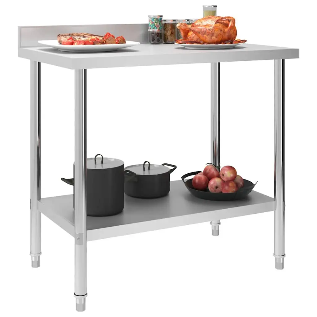Commercial Kitchen Work Table Food Prep Stainless Steel 100x60x93cm