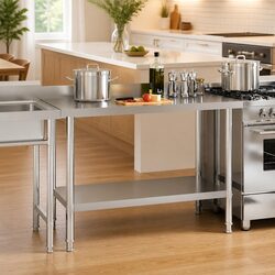 Reliable Stainless Steel Work Table 120x60x93cm for Your Kitchen Needs
