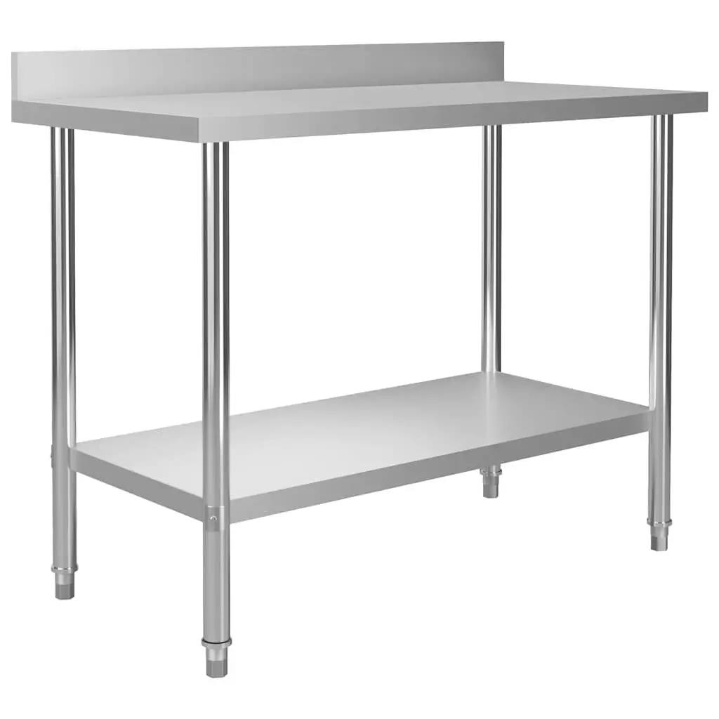 Stainless Steel Kitchen Work Table 120x60x93cm Commercial Food Prep Station