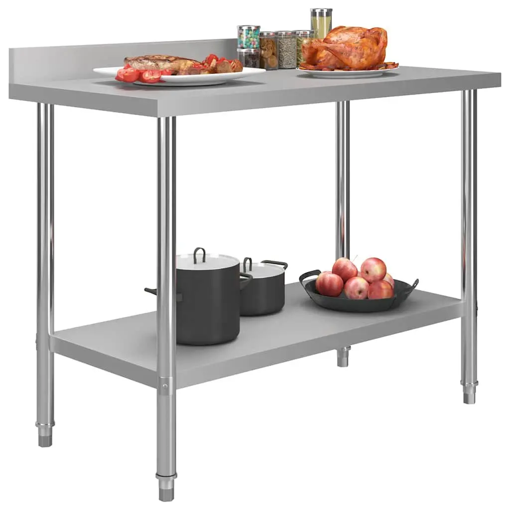 Stainless Steel Kitchen Work Table 120x60x93cm Commercial Food Prep Station