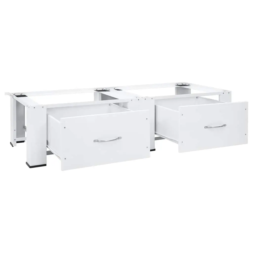 Washer Dryer Pedestal Stand Storage White