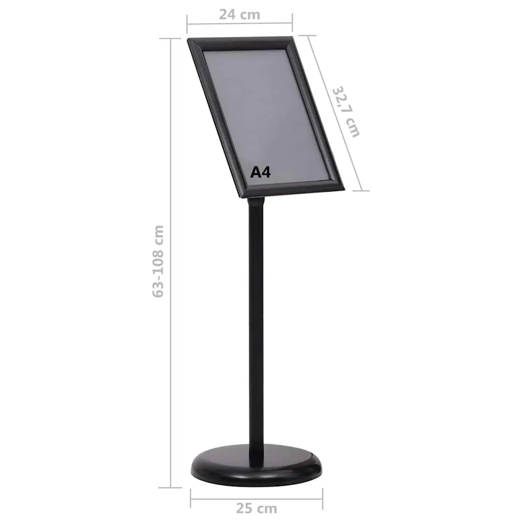 A4 Pedestal Poster Stand Display Black Aluminium Alloy