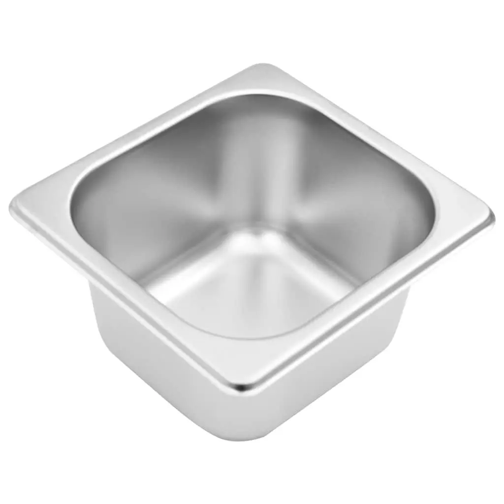 Gastronorm Container Holder Stainless Steel Salad Bar 5 GN 1/6 Pans Silver