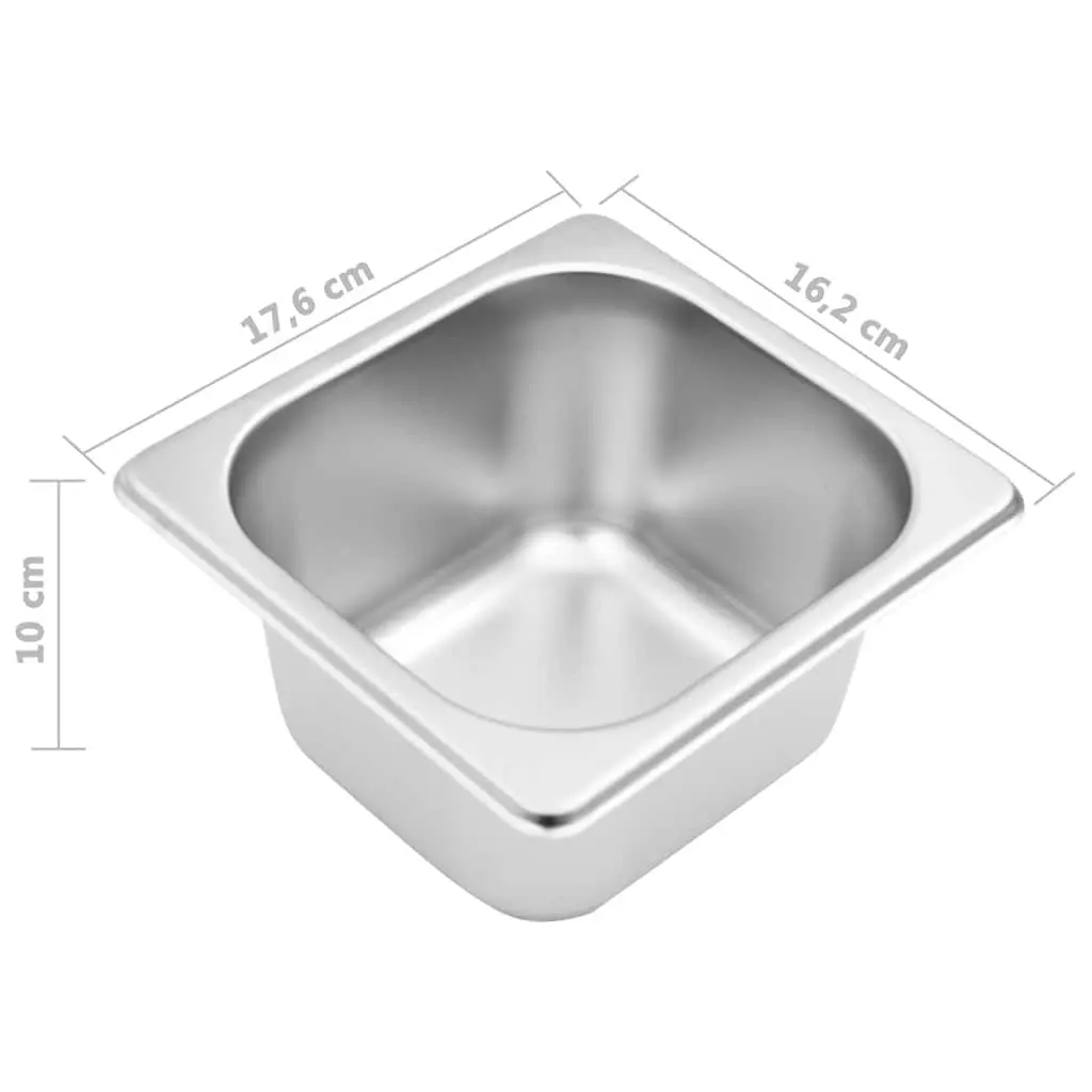Gastronorm Container Holder Stainless Steel Salad Bar 5 GN 1/6 Pans Silver