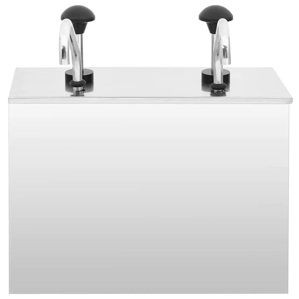 Sauce Dispenser Pump Stainless Steel 2 x 3.5L Silver
