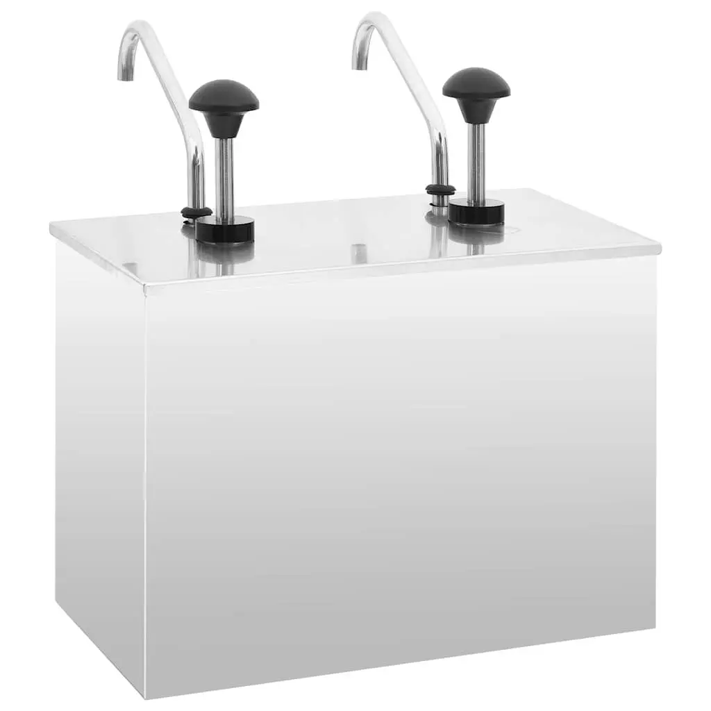 Sauce Dispenser Pump Stainless Steel 2 x 3.5L Silver