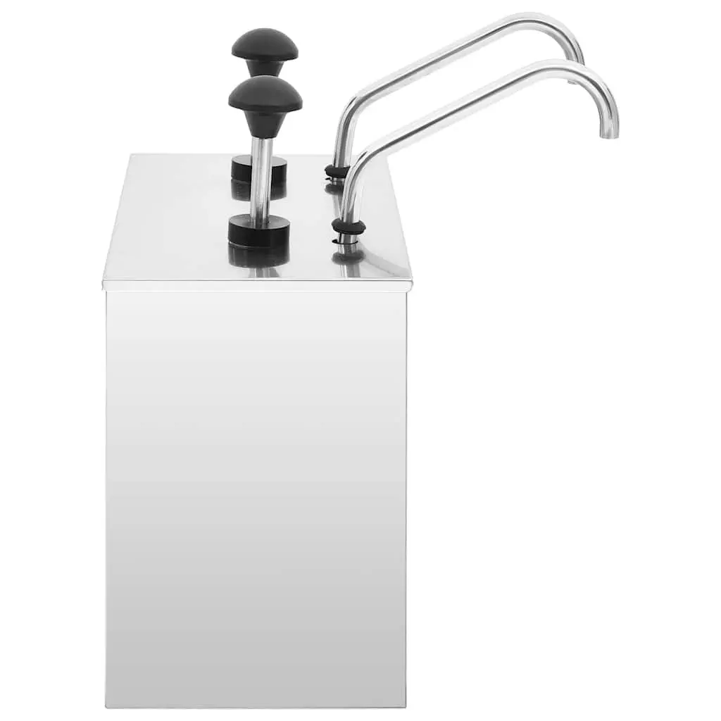 Sauce Dispenser Pump Stainless Steel 2 x 3.5L Silver