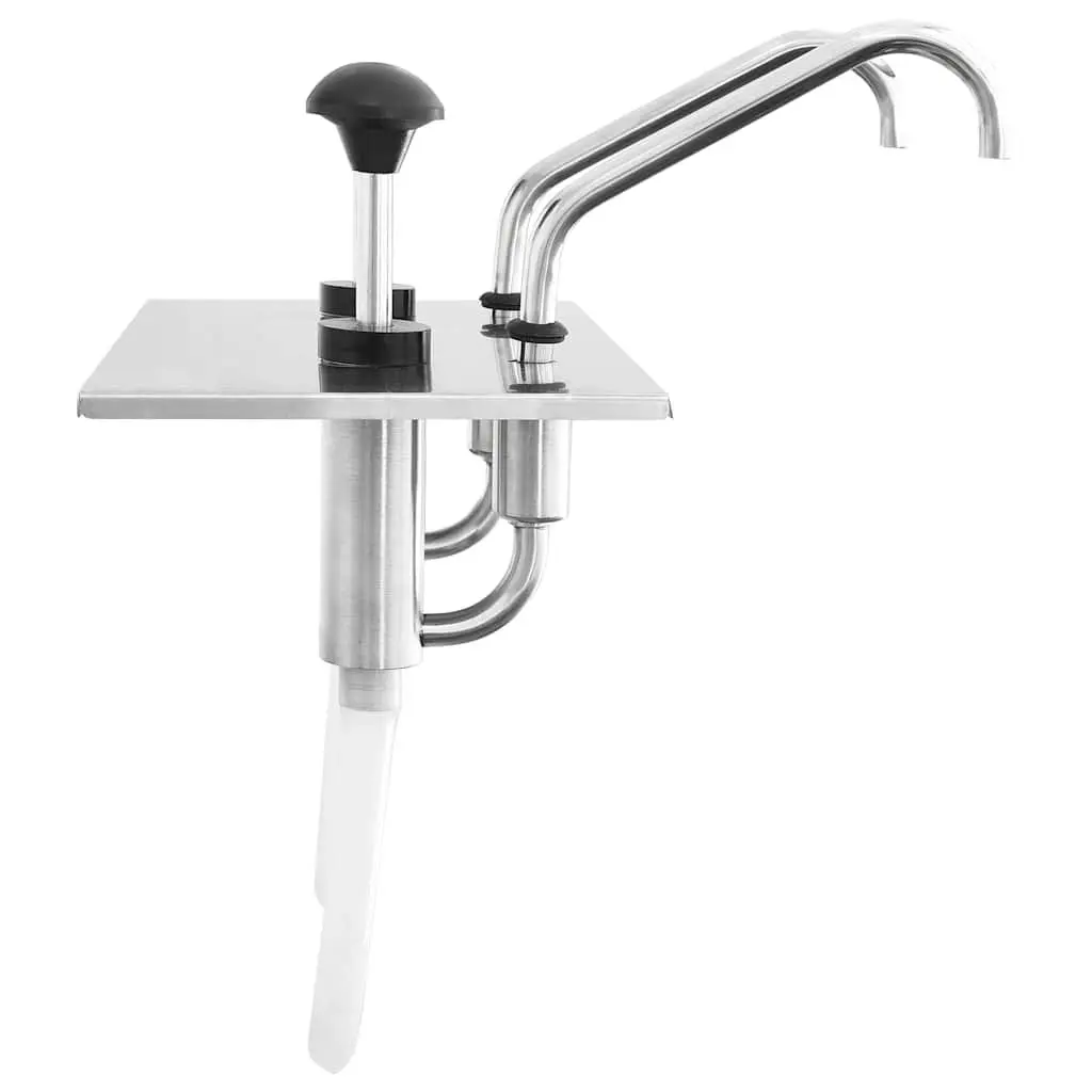 Sauce Dispenser Pump Stainless Steel 2 x 3.5L Silver