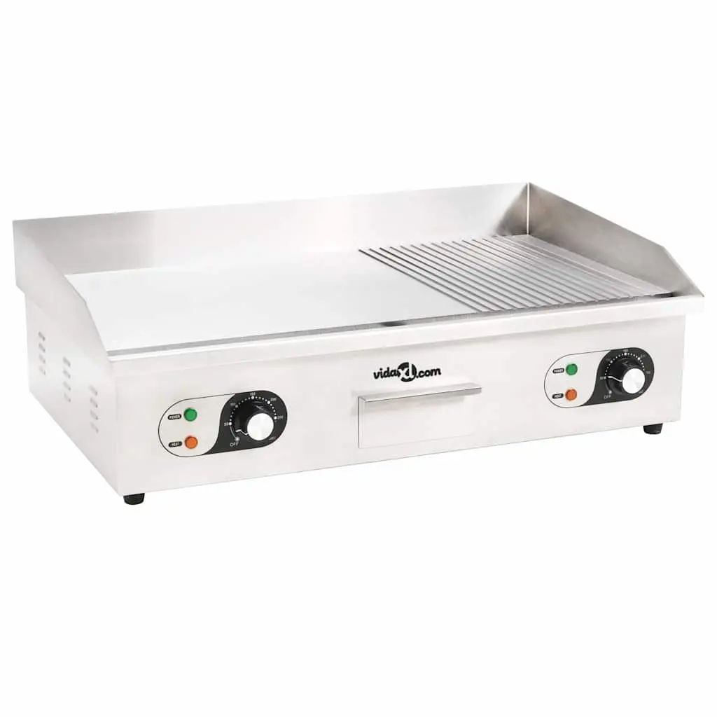 Electric Griddle Cooking Appliance Dual Surface 4400W Stainless Steel Silver