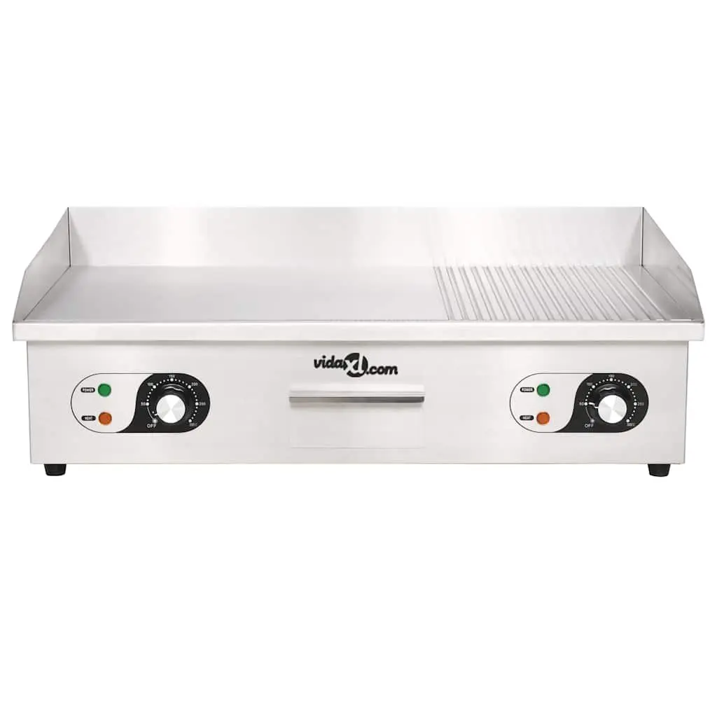 Electric Griddle Cooking Appliance Dual Surface 4400W Stainless Steel Silver