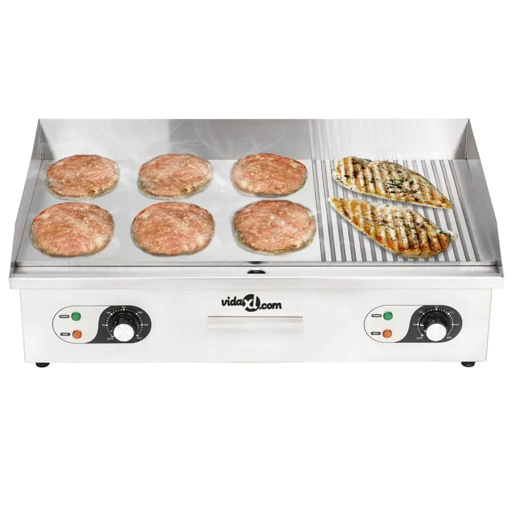 Electric Griddle Cooking Appliance Dual Surface 4400W Stainless Steel Silver