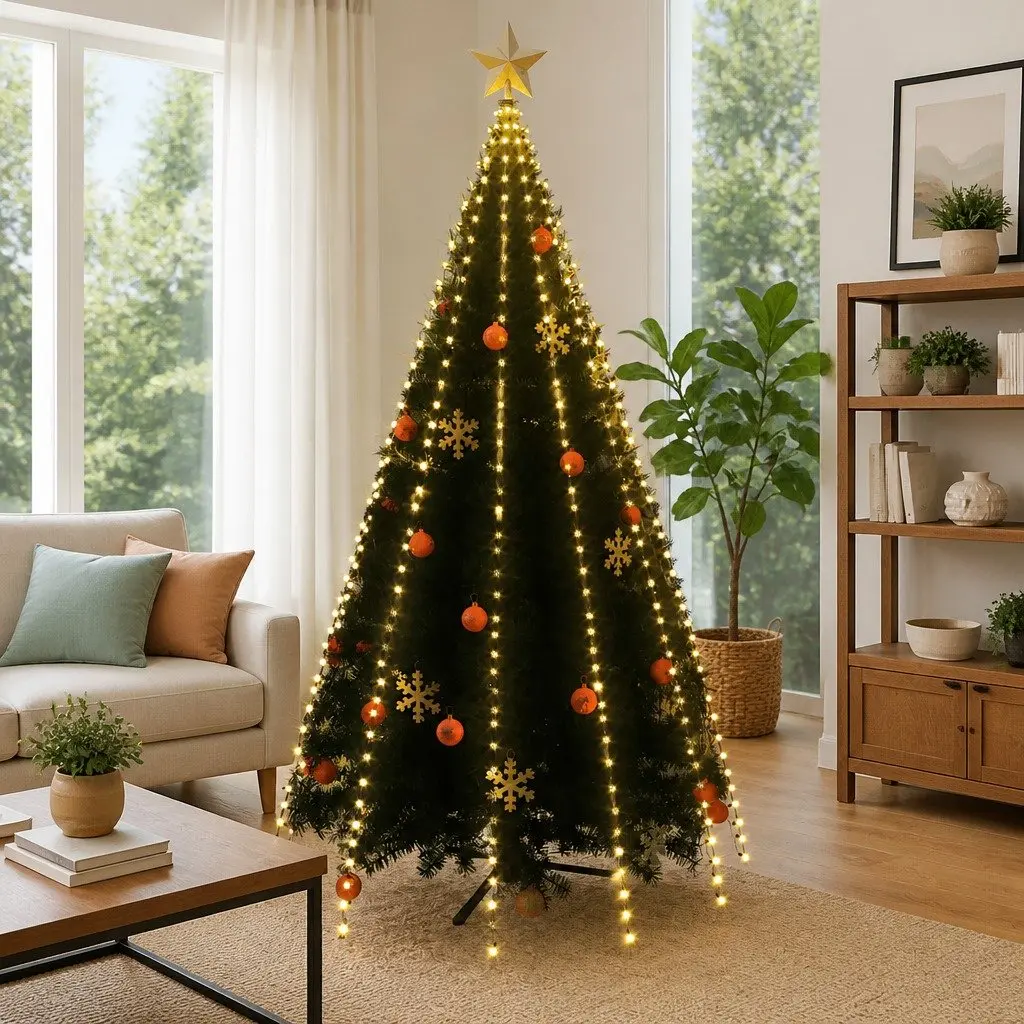 LED Net Lights 500 LEDs Warm White Waterproof Indoor Outdoor 500 cm Green