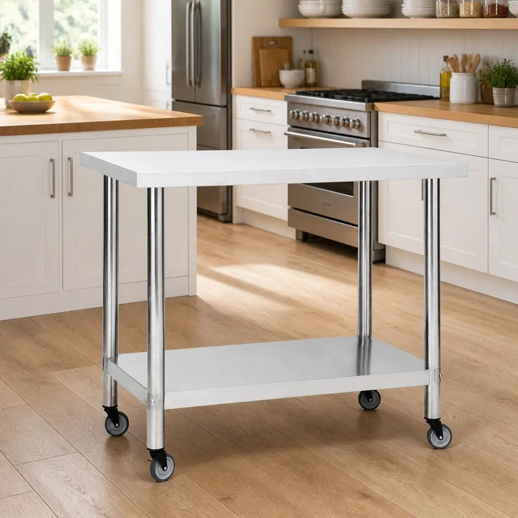 Mobile Food Prep Table on Wheels