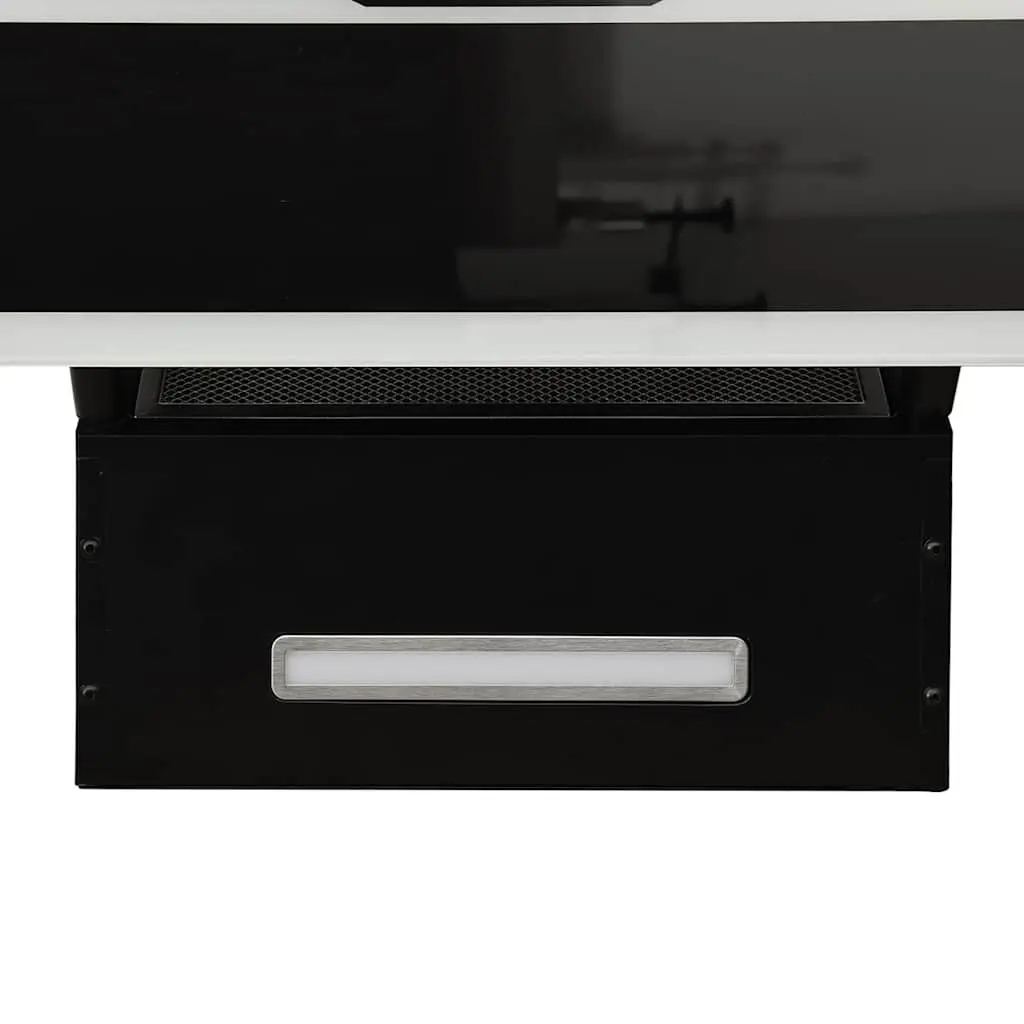 Wall Range Hood Kitchen Extractor 60cm Black Tempered Glass