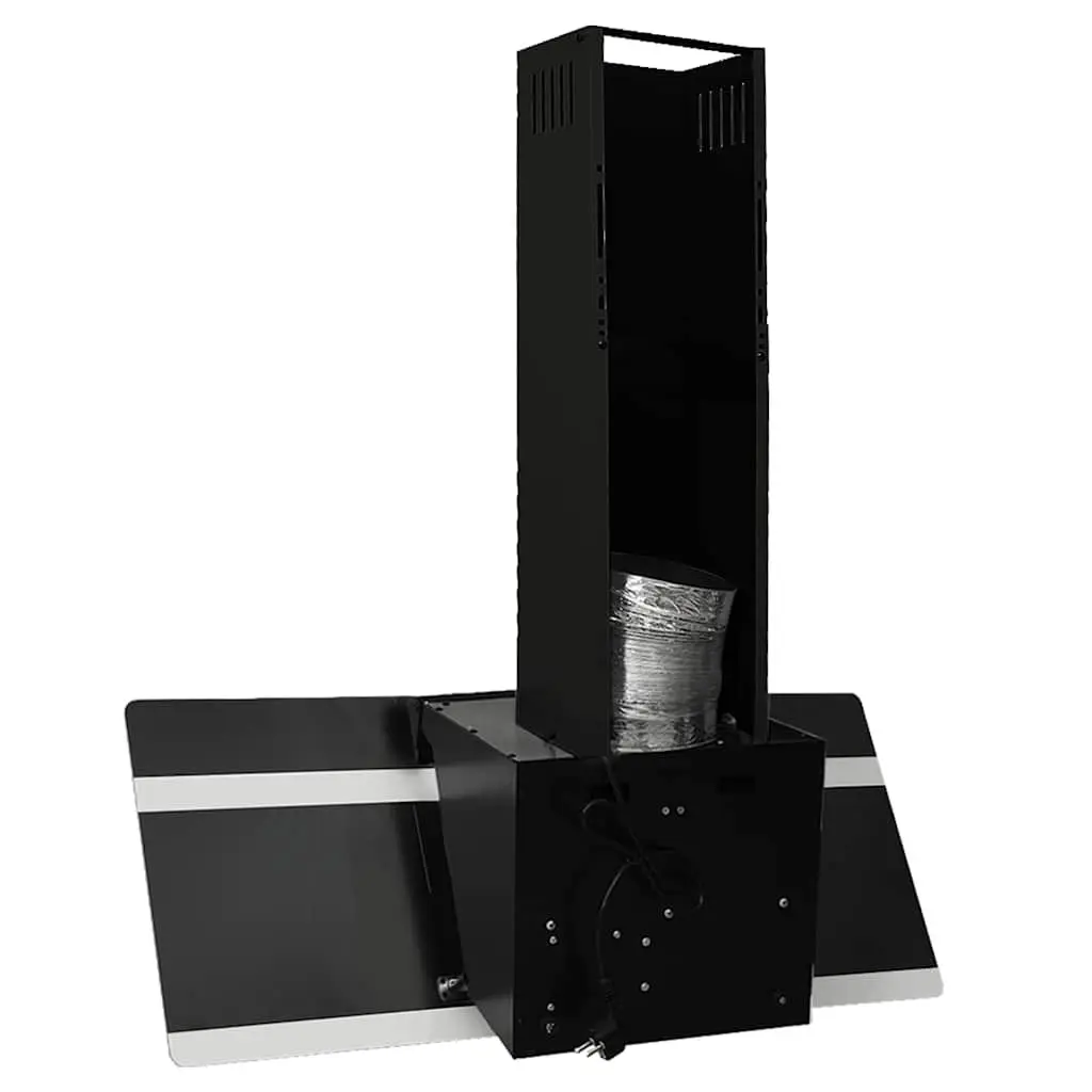 Wall Range Hood Kitchen Extractor 90cm Black Tempered Glass 297m³/h