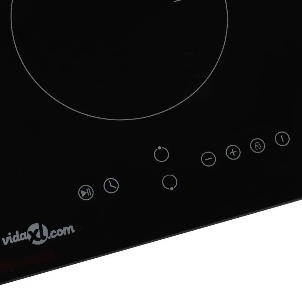 Induction Hob 2 Burners Touch Control Heat-Resistant Glass 3500W Black