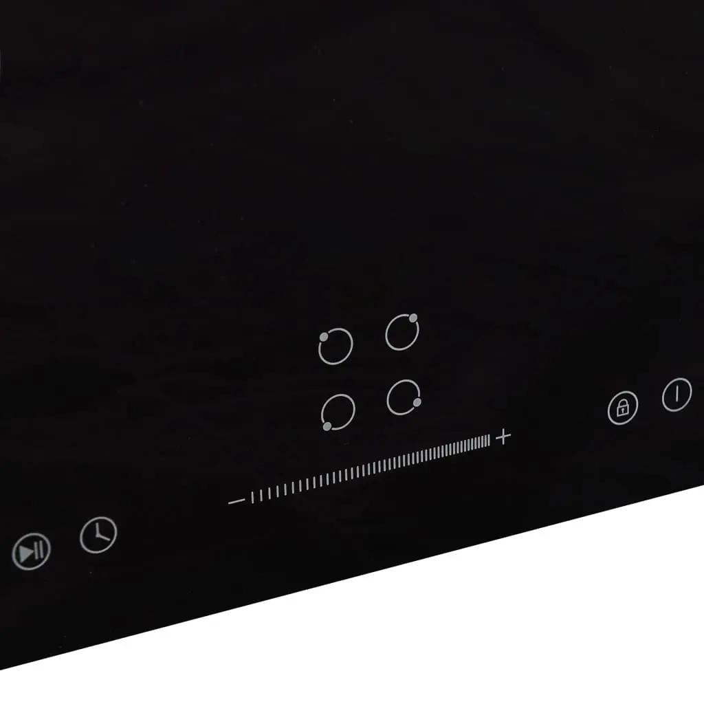 4 Burner Induction Hob Touch Control 7000W Heat Resistant Glass Cooktop Black