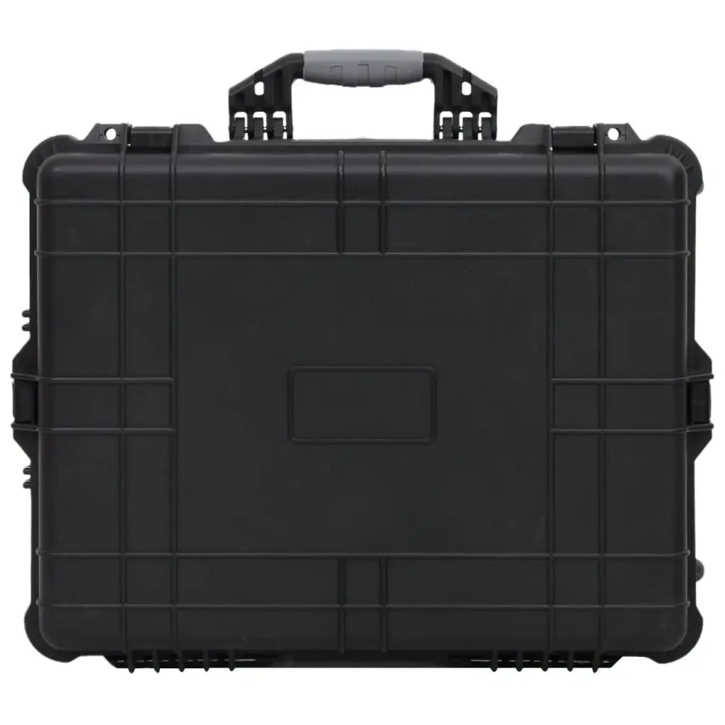 Flight Case Hard Shell Portable Travel Luggage Black Wheeled 63 x 50 x 23 cm