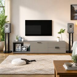 Reliable Black Speaker Stands with Tempered Glass