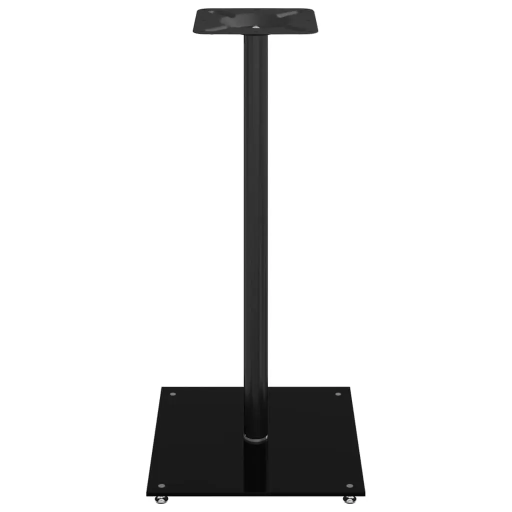 Speaker Stands Pair Black Tempered Glass Pillar Design Wire Management Audio