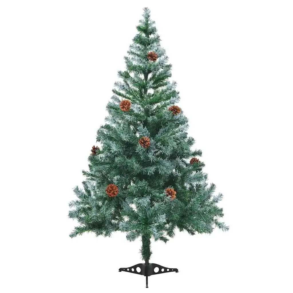 Artificial Christmas Tree 150cm Green Frosted Branches Pinecones