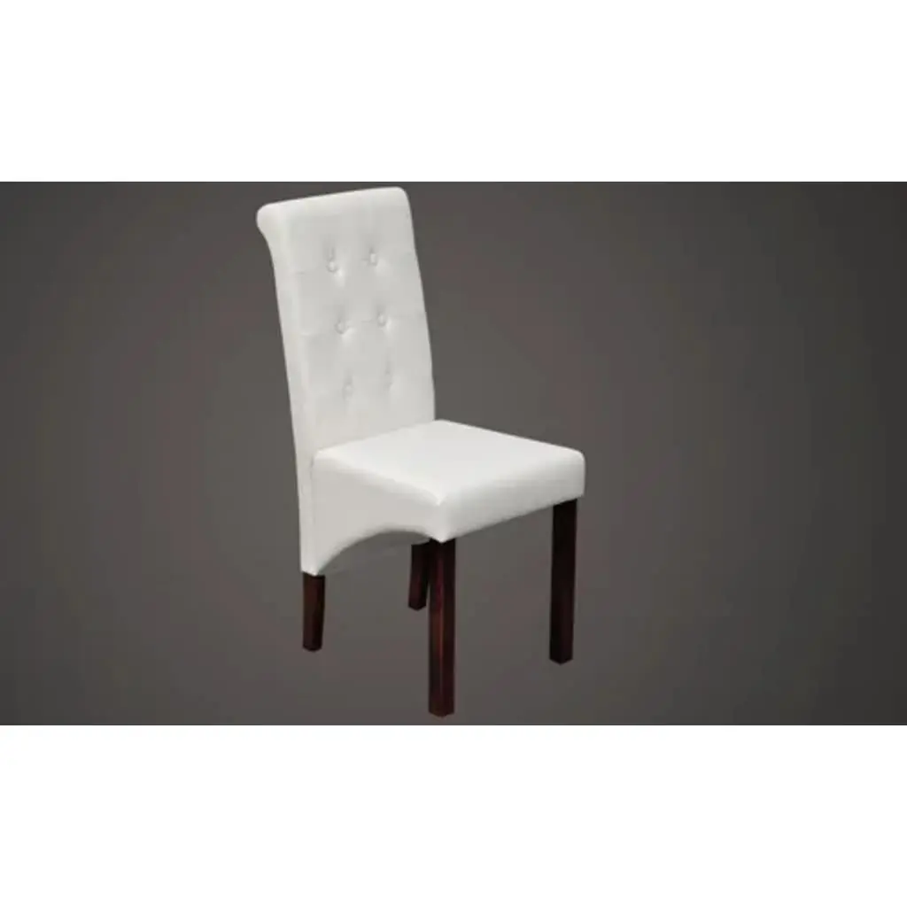 Dining Chairs Set of 2 Padded Seat Kitchen Backrest White