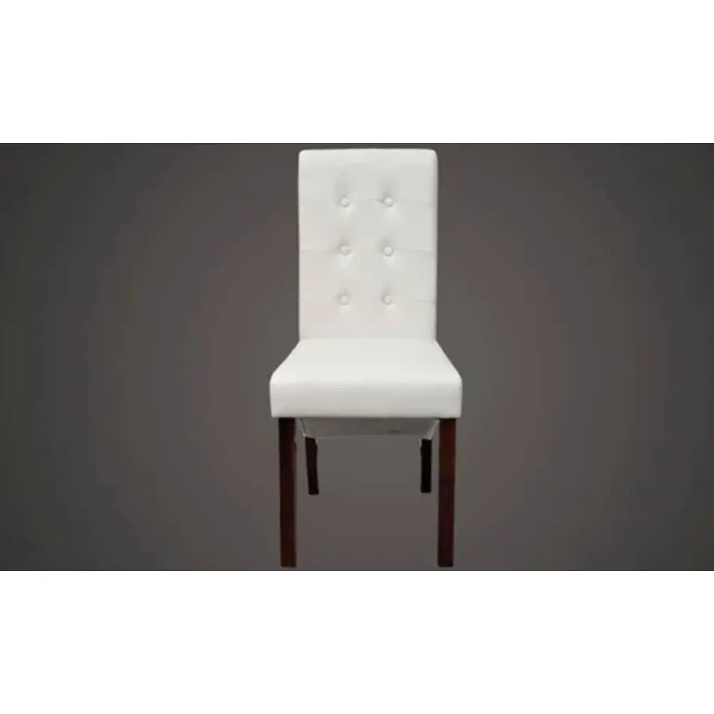 Dining Chairs Set of 2 Padded Seat Kitchen Backrest White