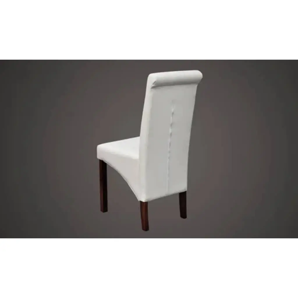 Dining Chairs Set of 2 Padded Seat Kitchen Backrest White