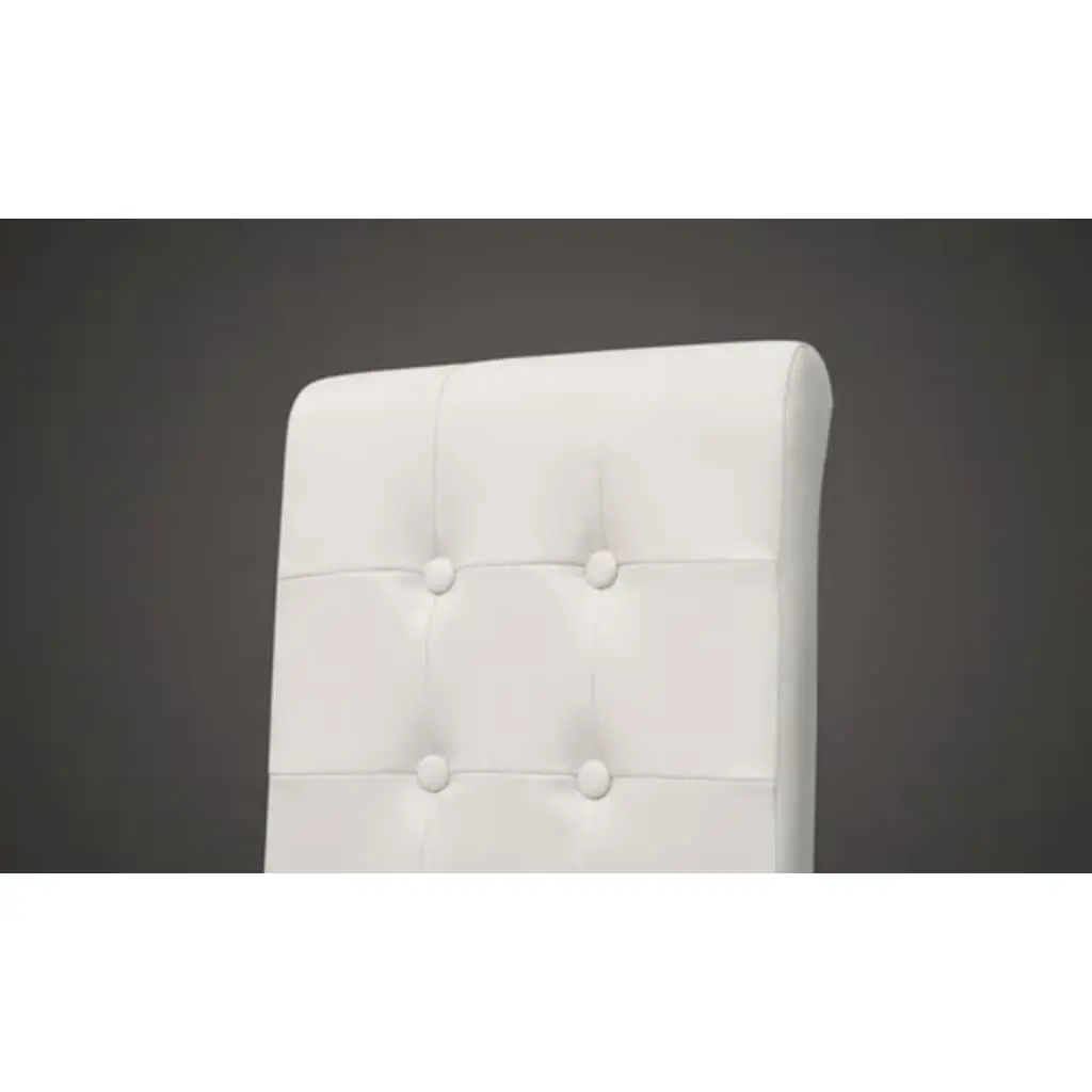Dining Chairs Set of 2 Padded Seat Kitchen Backrest White