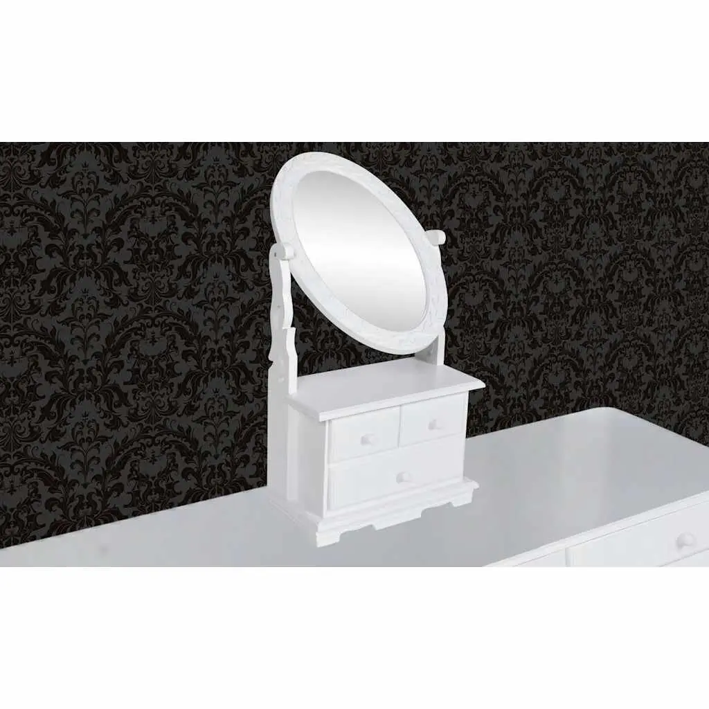 Dressing Table Vanity Makeup Table with Mirror White Storage Unit