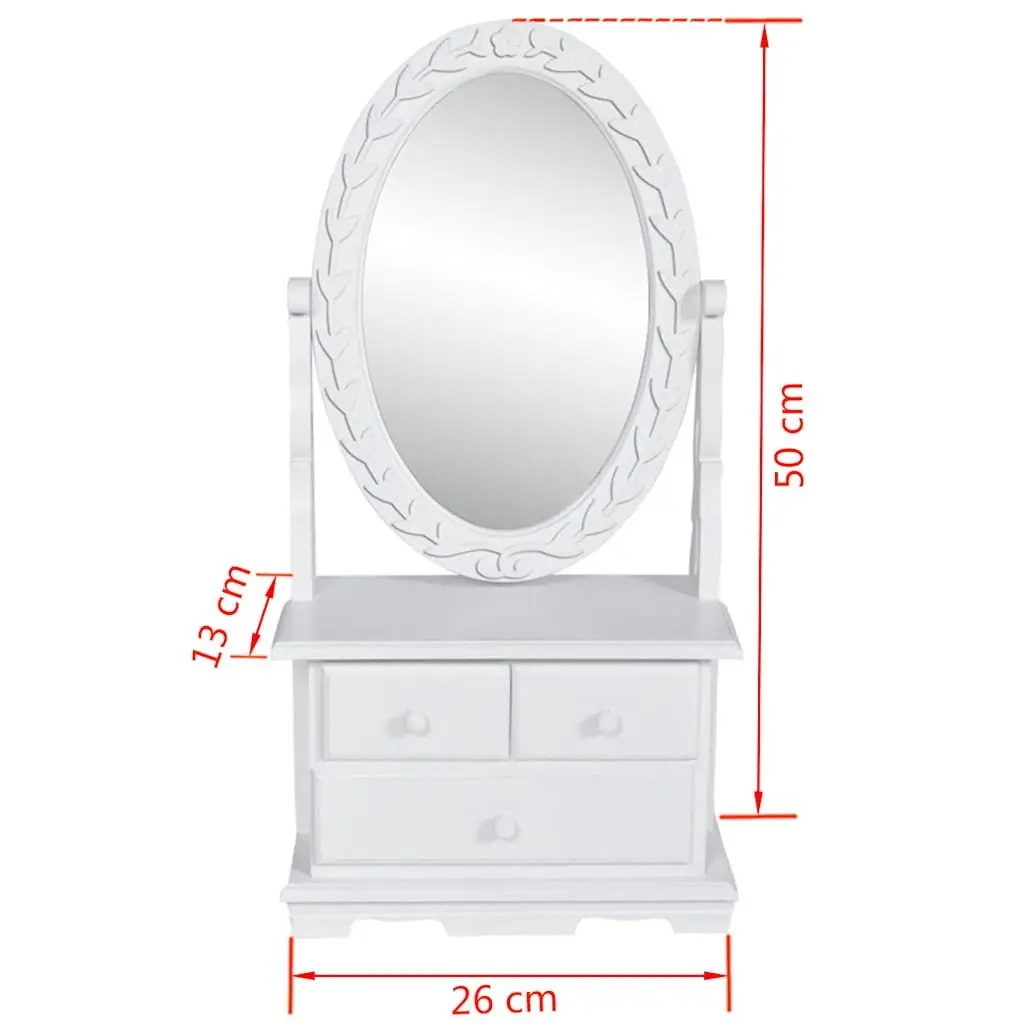 Dressing Table Vanity Makeup Table with Mirror White Storage Unit