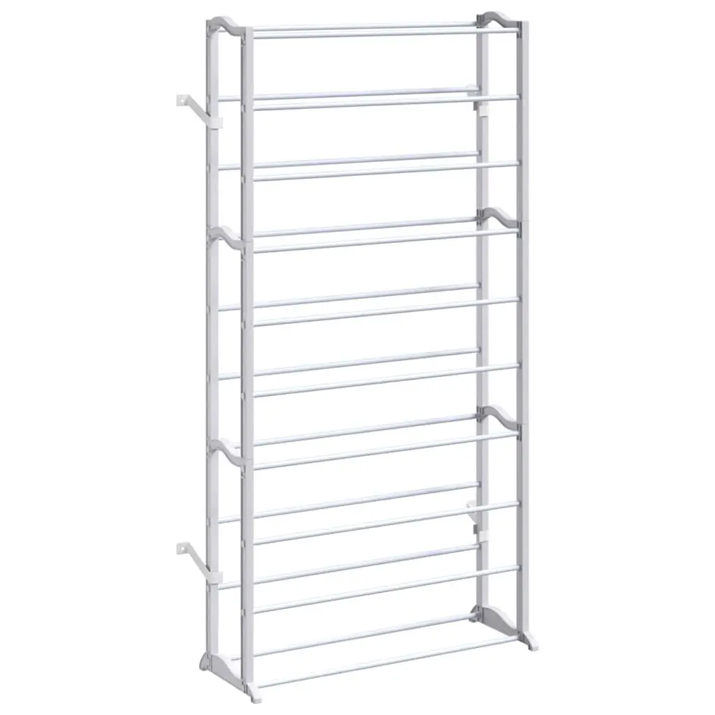 10-Tier Shoe Rack Organiser Compact White