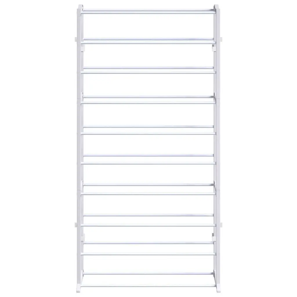 10-Tier Shoe Rack Organiser Compact White