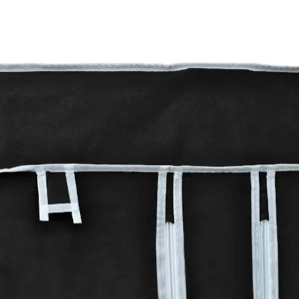 Folding Wardrobe 2 pcs Black Fabric Portable Storage Bedroom Closet Organizer