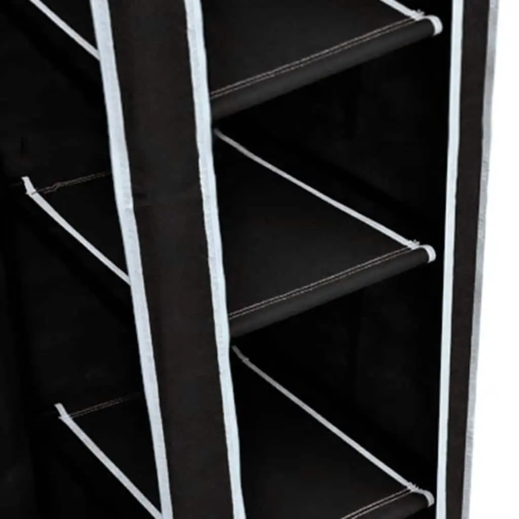 Folding Wardrobe 2 pcs Black Fabric Portable Storage Bedroom Closet Organizer