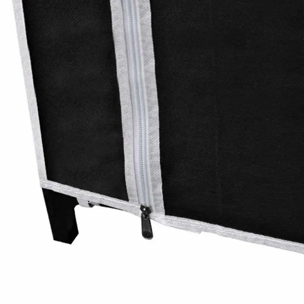 Folding Wardrobe 2 pcs Black Fabric Portable Storage Bedroom Closet Organizer