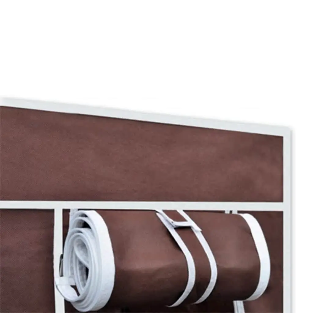 Fabric Folding Wardrobes 2pcs Brown Portable Storage Closet Bedroom Organiser