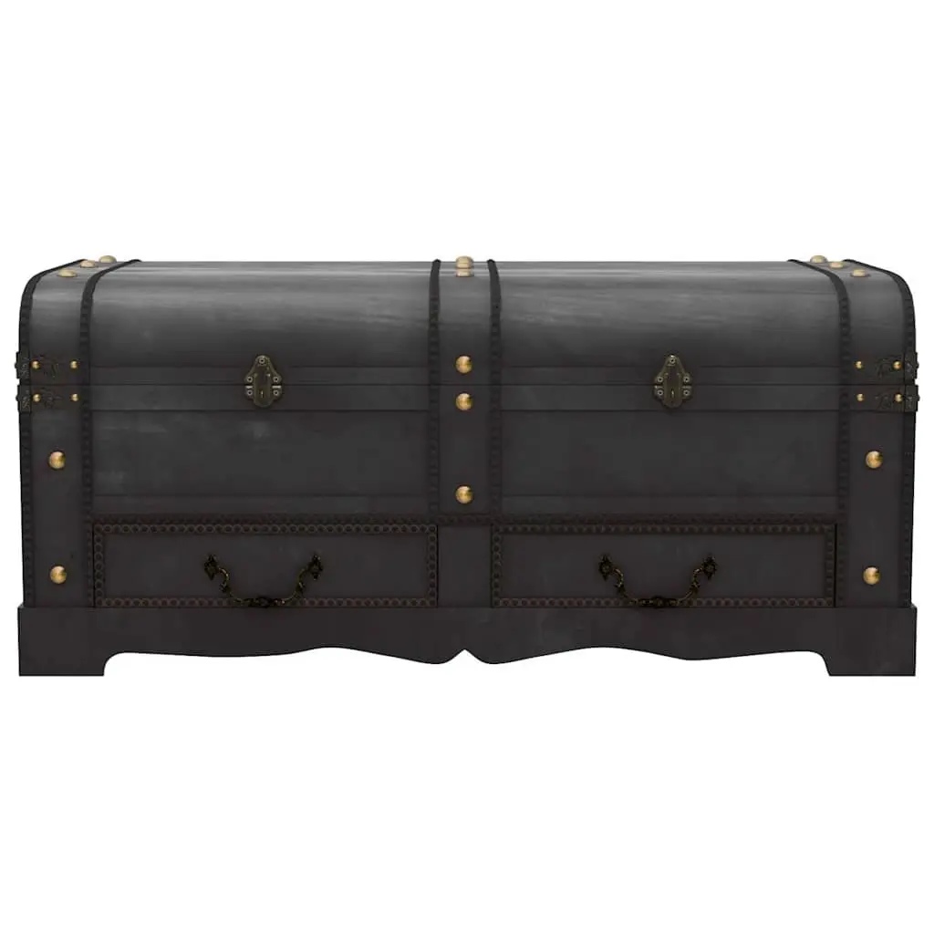Wooden Storage Chest Vintage Coffee Table Large Black
