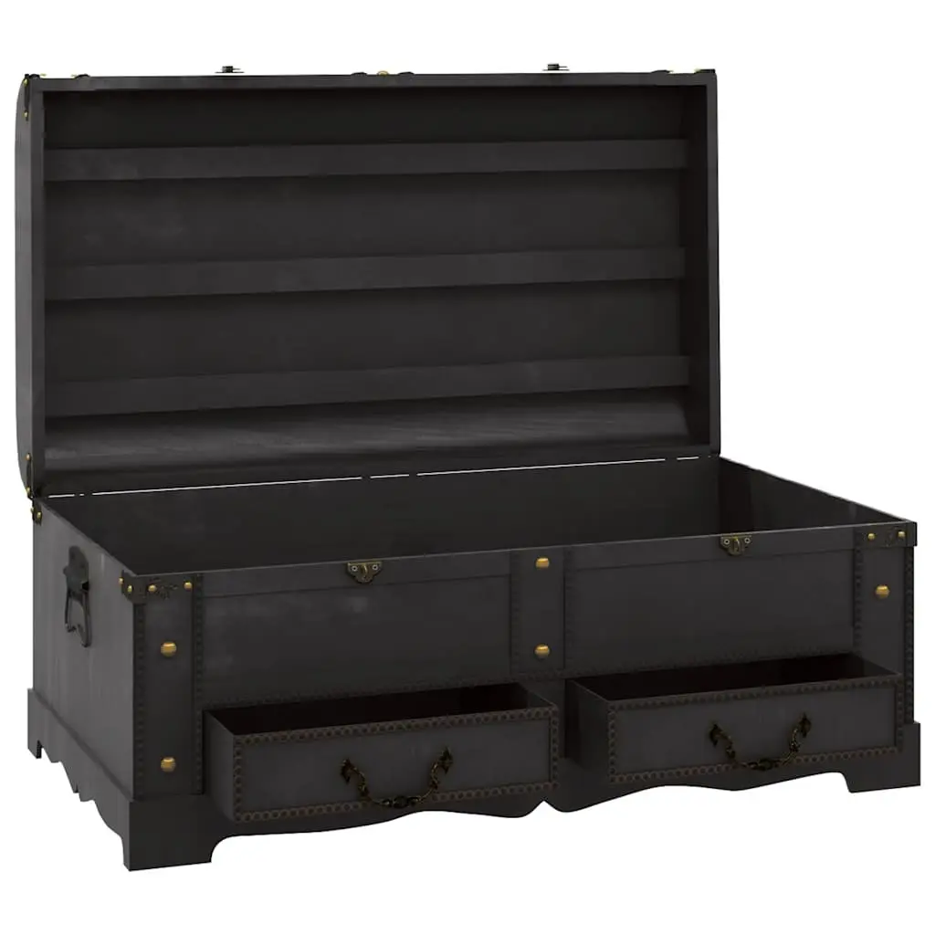 Wooden Storage Chest Vintage Coffee Table Large Black