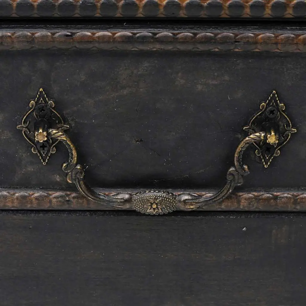 Wooden Storage Chest Vintage Coffee Table Large Black