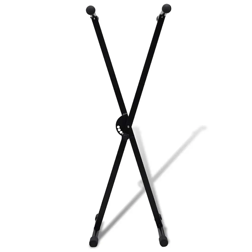 Adjustable X-Frame Keyboard Stand Heavy Duty Music Performance 5 Height Positions Black