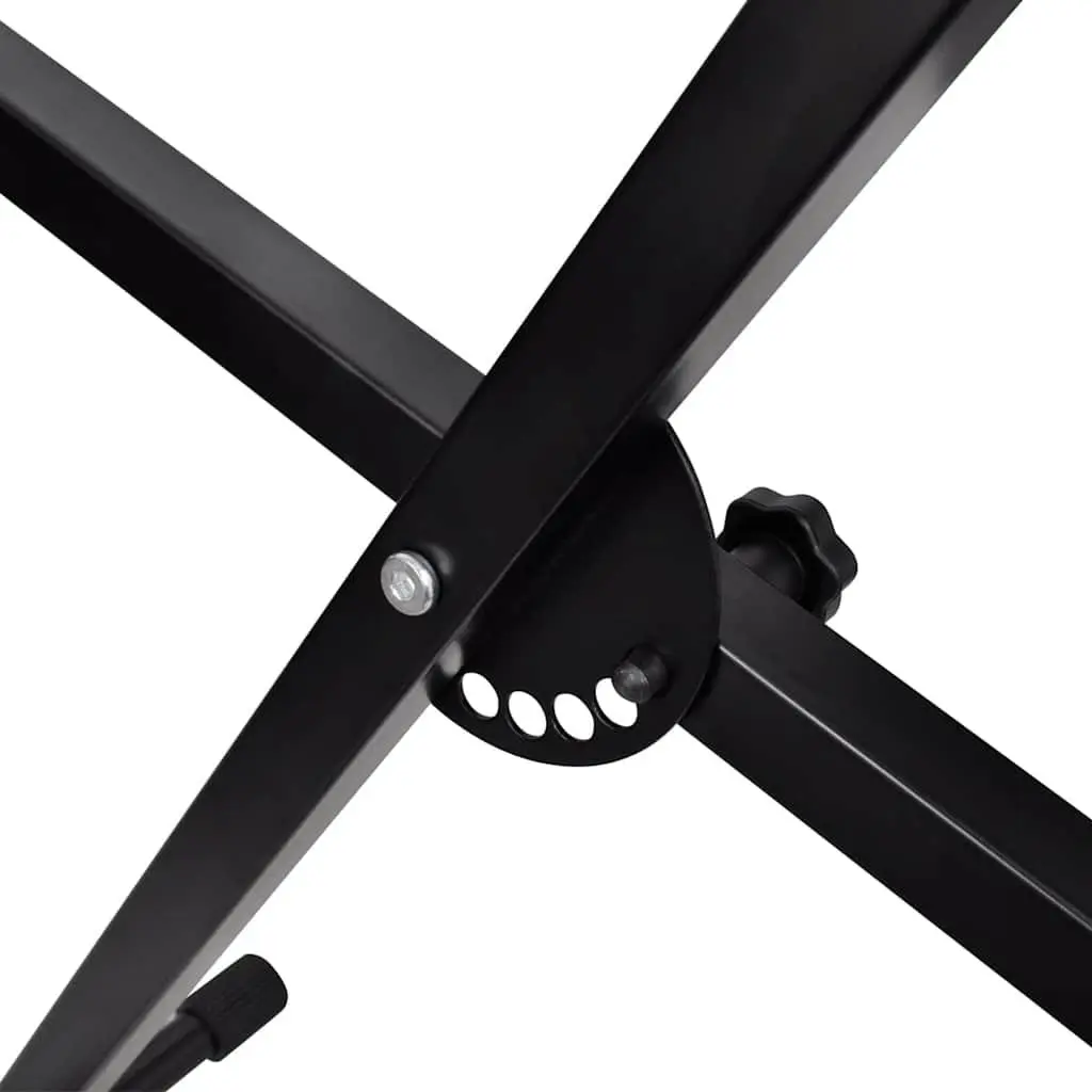 Adjustable X-Frame Keyboard Stand Heavy Duty Music Performance 5 Height Positions Black