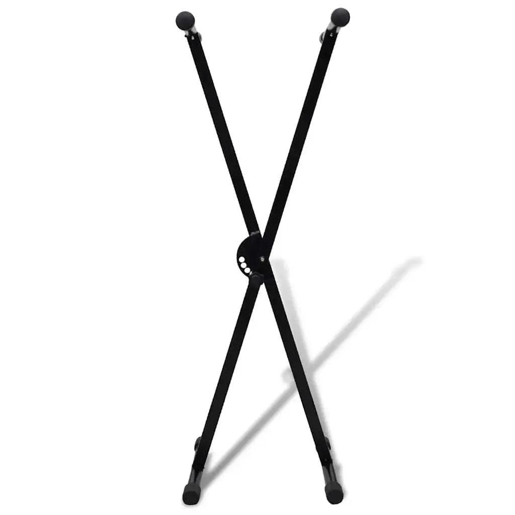 Adjustable Keyboard Stand and Stool Set Black Heavy Duty