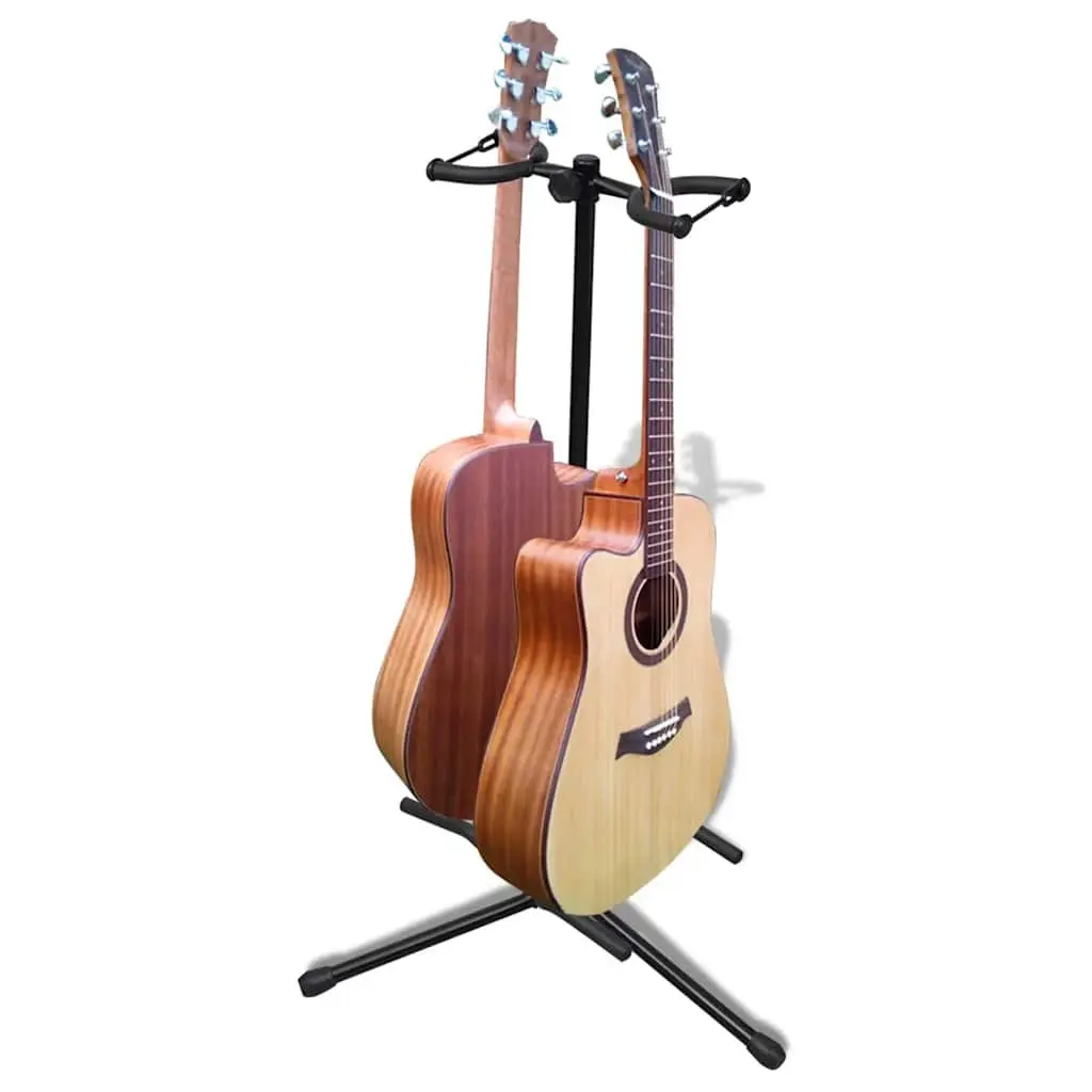 Adjustable Double Guitar Stand Portable Foldable Heavy Duty Two Guitar Holder