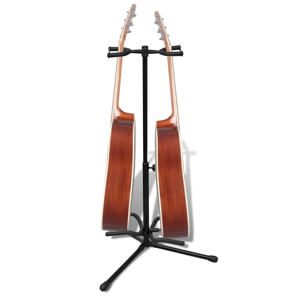 Adjustable Double Guitar Stand Portable Foldable Heavy Duty Two Guitar Holder