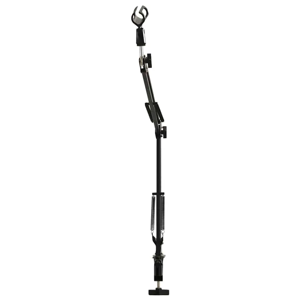 Adjustable Scissor Arm Microphone Stand Black Steel Table Clamp Desktop Use