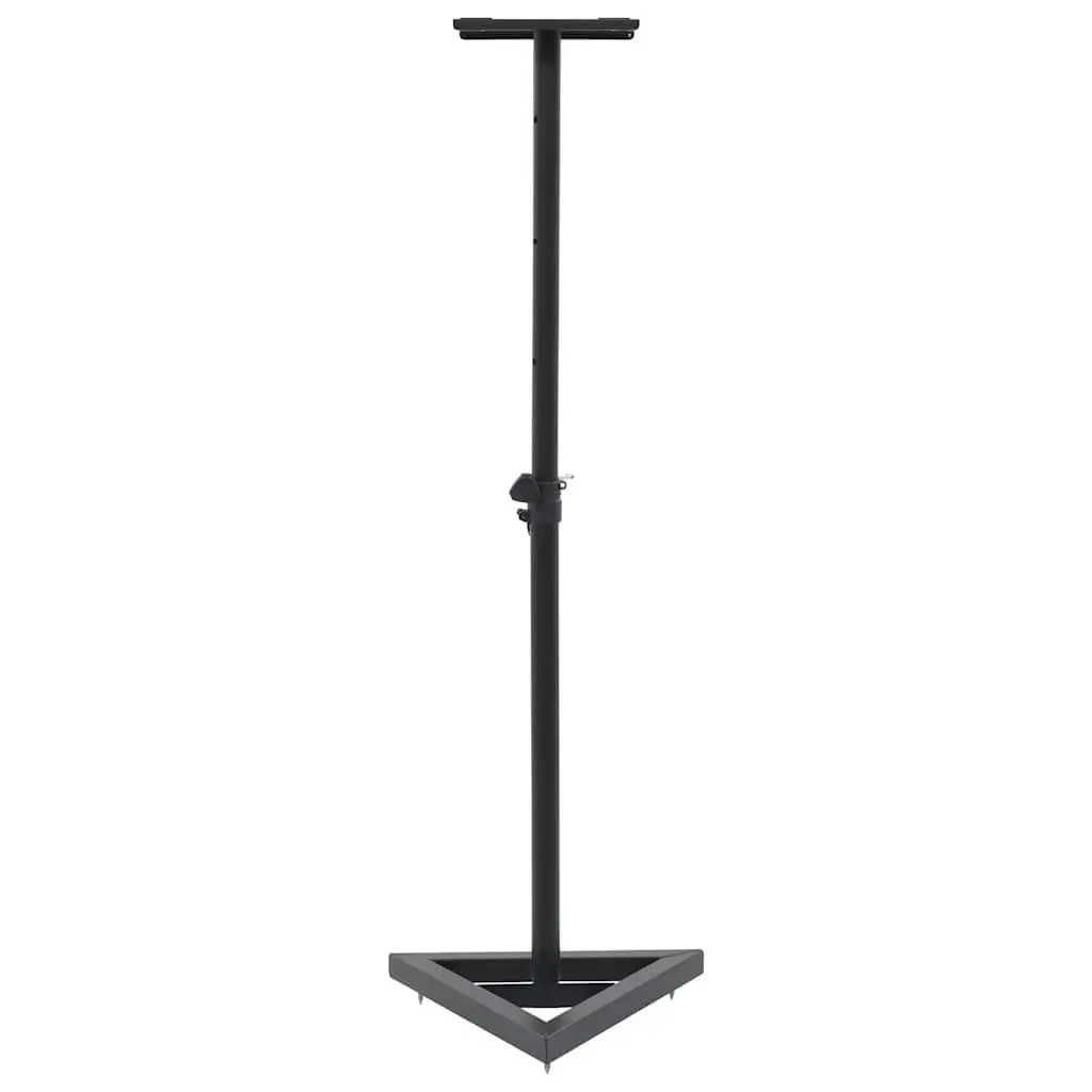 Speaker Stands Studio Monitor Adjustable Height 2pcs Black Steel Triangular Base