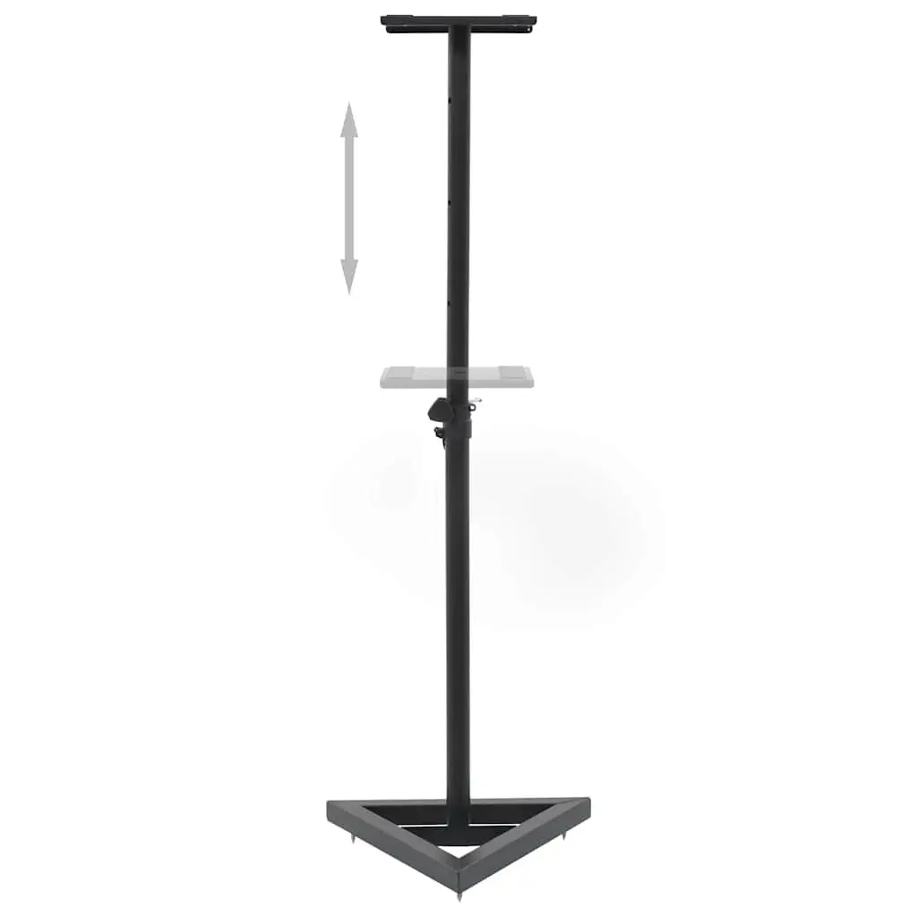 Speaker Stands Studio Monitor Adjustable Height 2pcs Black Steel Triangular Base